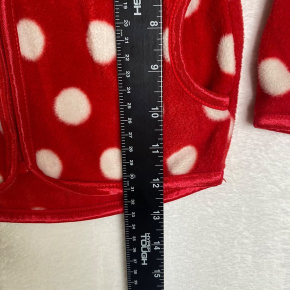 Walt Disney World Parks Girls Fleece Zip Jacket Red Polka Dot Minnie Mouse 18M - Picture 9 of 9